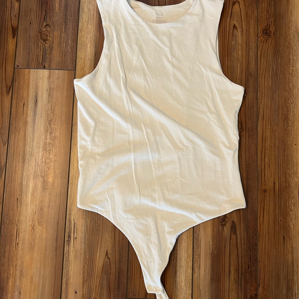 nuuds Cream Sleeveless Bodysuit